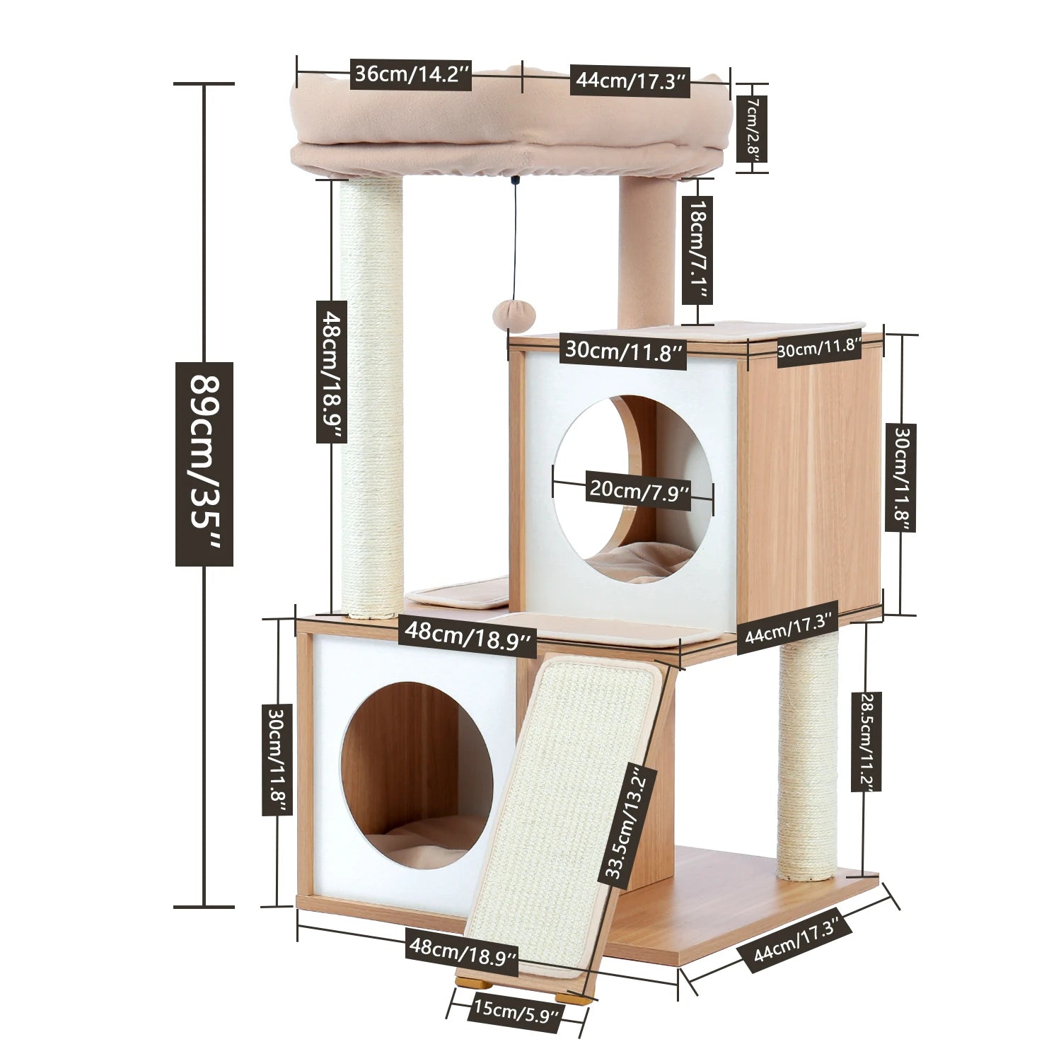 Cat Tree House Condo Playground, Multi-Level Tower by Love My Pet