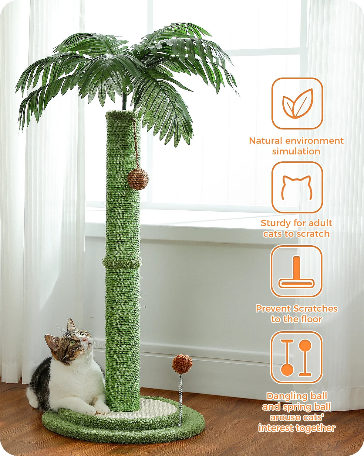 Cat Scratching Post with Interactive Balls Palm Tree by Love My Pet