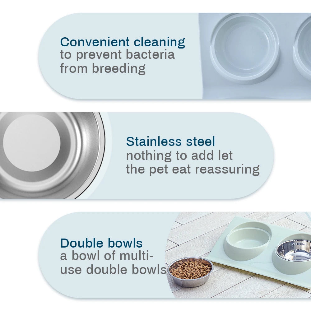 Stainless Steel Pet Double Bowl