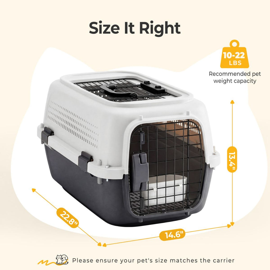 Hard-Sided Dog And Cat Carrier, TSA Airline Approved, For Small To Medium Pets by VetsPetStore