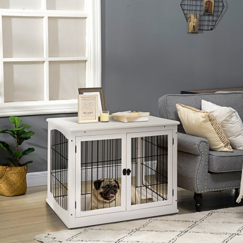 Small Kennel End Table With Two Open Sides And Lockable Door by Love My Pet