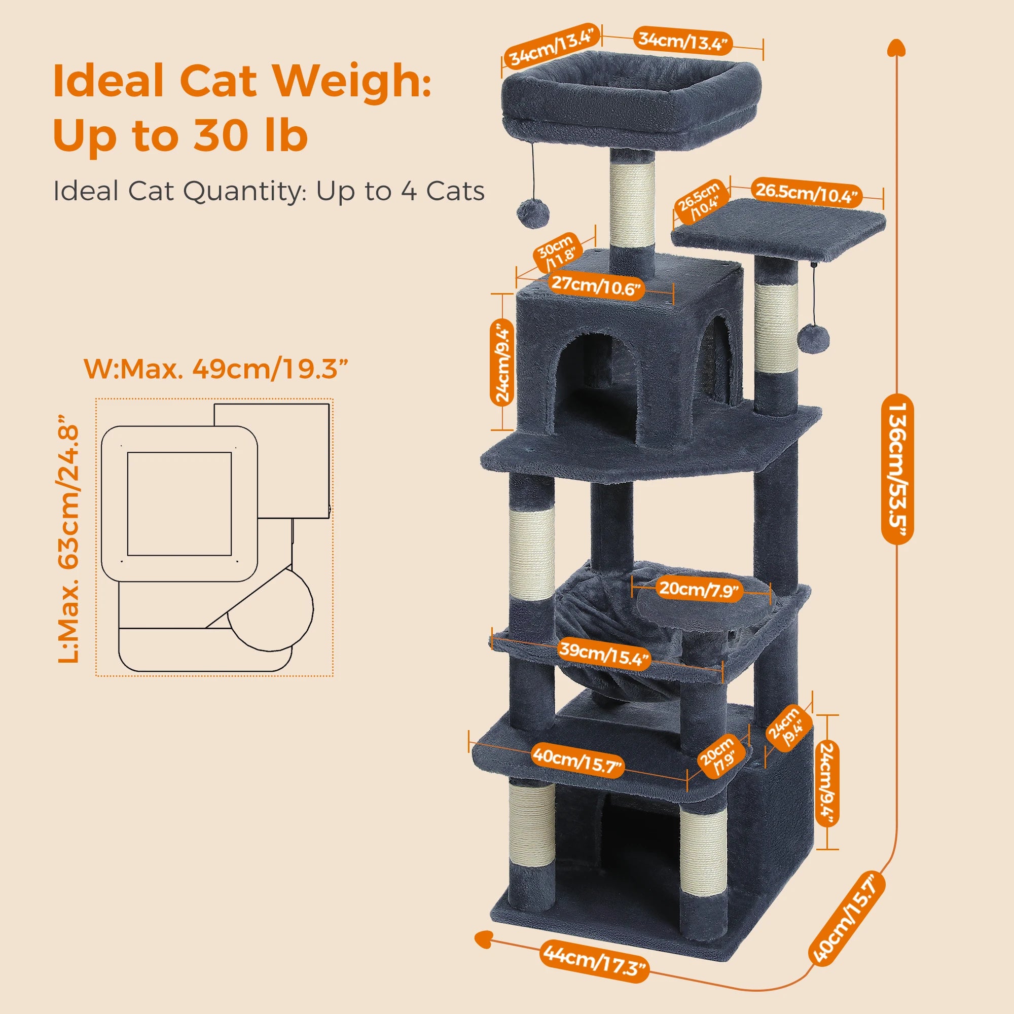 #1 Multi-Level Cat Tree Cat Tower with Scratching Post by Love My Pet