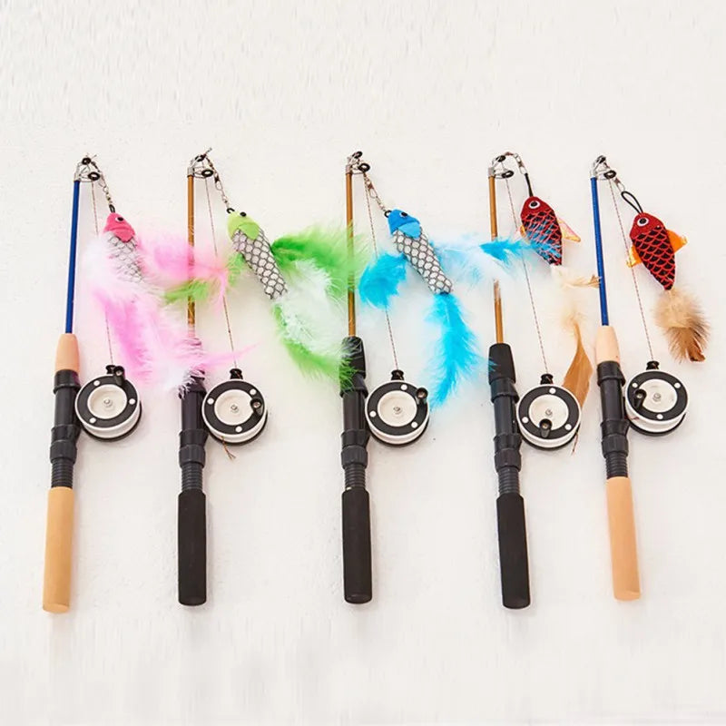 Telescopic Fishing Rod Cat Teaser Toys by Love My Pet