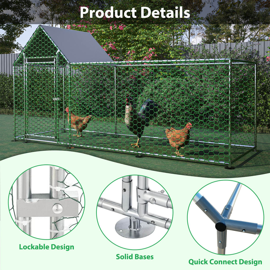 Metal Chicken Enclosure with Cover by VetsPetStore
