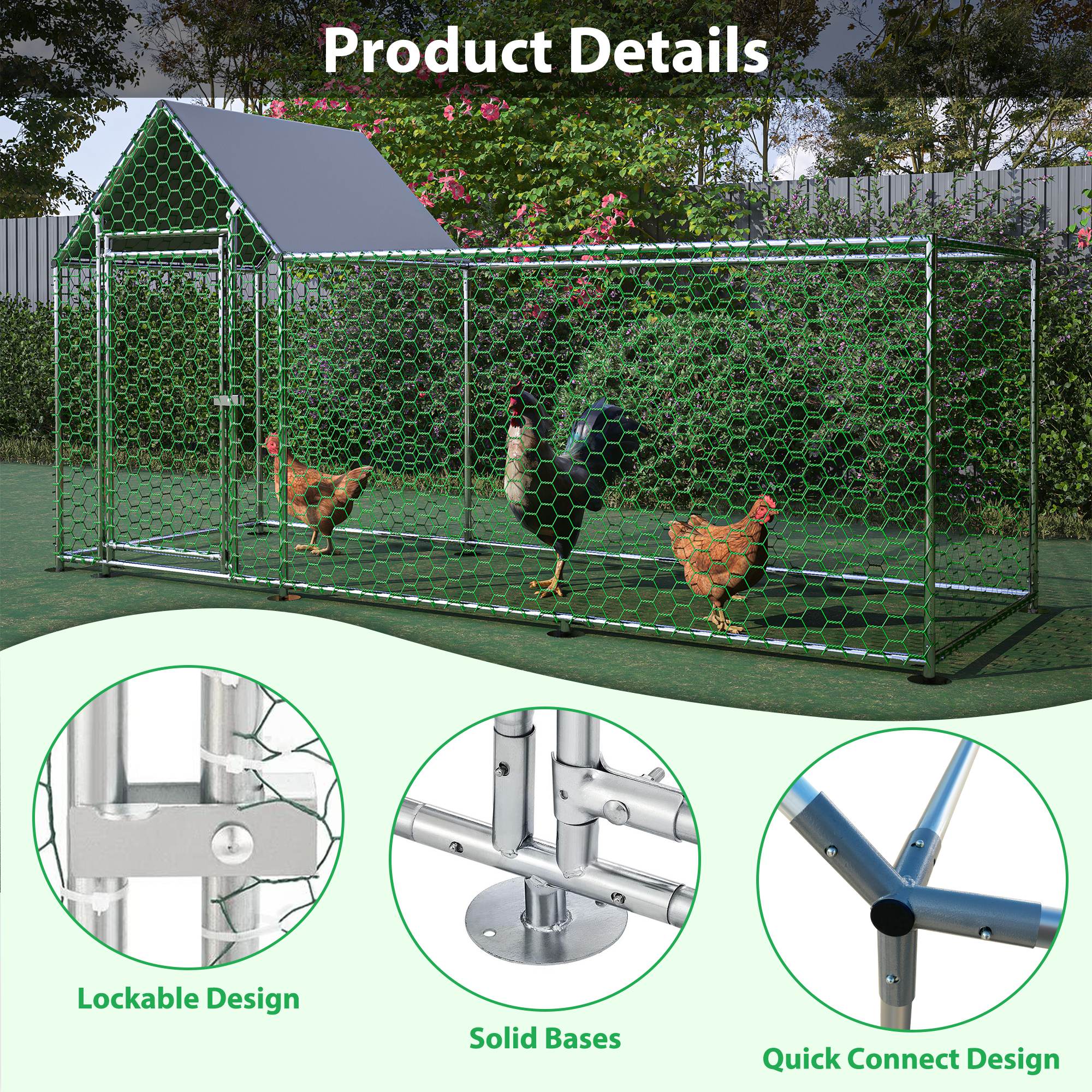 Metal Chicken Enclosure with Cover