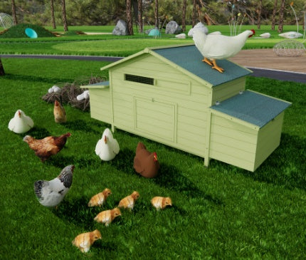 11.12 Square Feet Large Wooden Chicken Enclosure With 2 Free Range Doors, 2 Nest Boxes by Amazing Pet Bargains