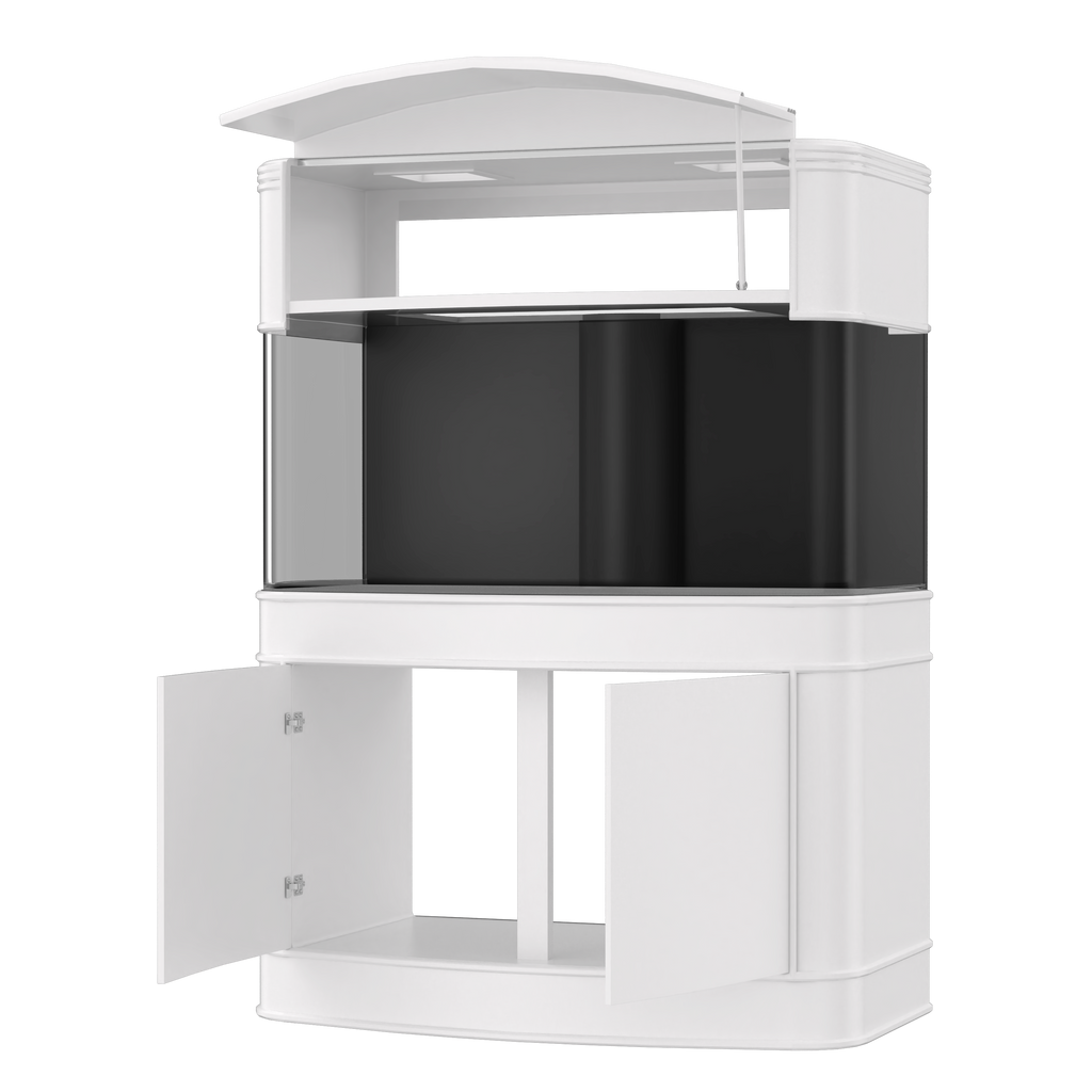 MONSTER TANK! 380 Gallon Seamless Glass Bowfront Reef-Ready Aquarium in Premium Cherry Real Wood Furniture by Northeast Aquariums LLC