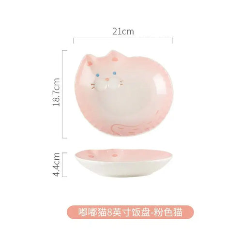 Beautiful Cartoon Cat Plates And Dishes by Love My Pet