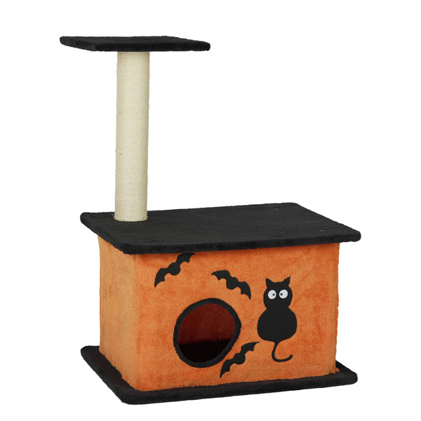 Halloween Cat Tree,  For Indoor Cats, Large Platform, Sisal Scratching Post,