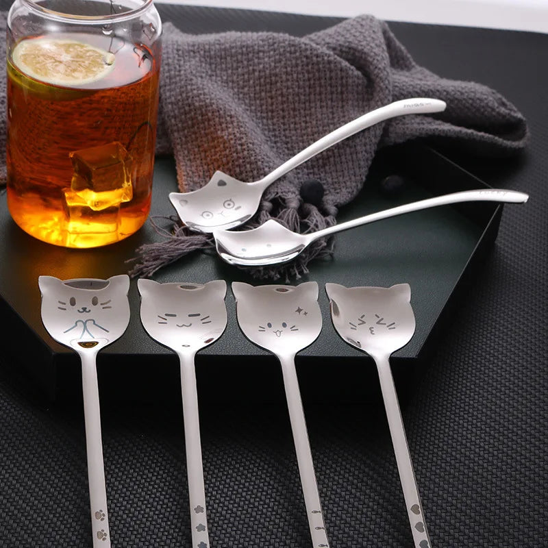 Cute Cat Stainless Steel Spoon Set by Love My Pet