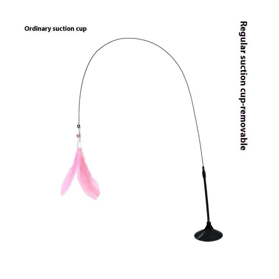 Cat Teaser With Bell Long Brush Holder Suction Cup