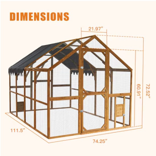 Outdoor Chicken Enclosures With Platforms, Waterproof Cover by Amazing Pet Bargains