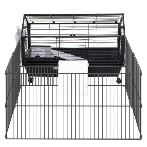 Small Animal Play Fence Cage With Rolling Casters, Water Bottle by Love My Pet