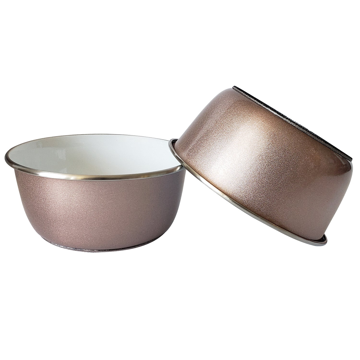 Deep Dog Bowl with Paw Print Design – Stainless Steel Bowl, Ideal for Small, Medium to Large Dogs – Rose Gold by American Pet Supplies