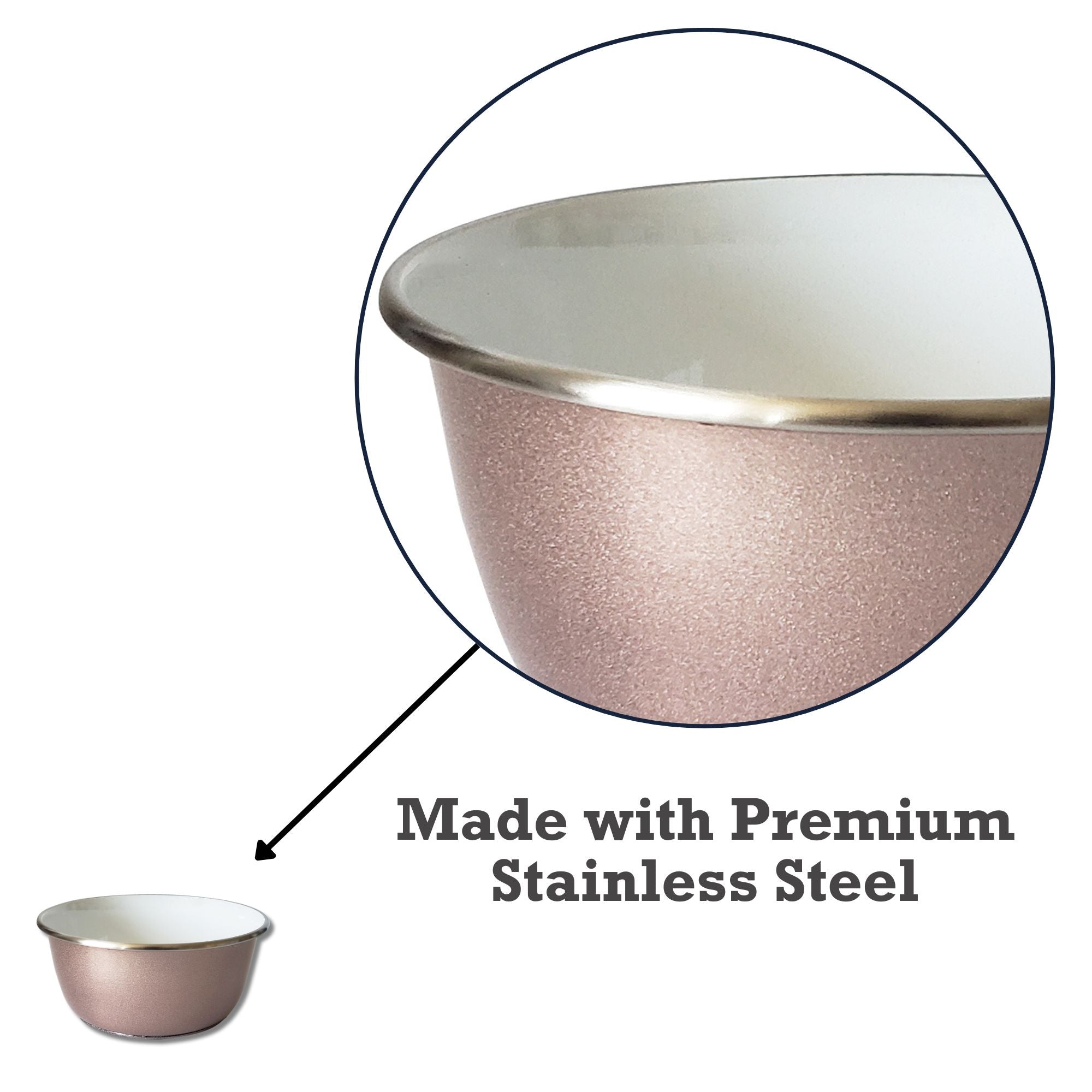 Deep Dog Bowl with Paw Print Design – Stainless Steel Bowl, Ideal for Small, Medium to Large Dogs – Rose Gold by American Pet Supplies