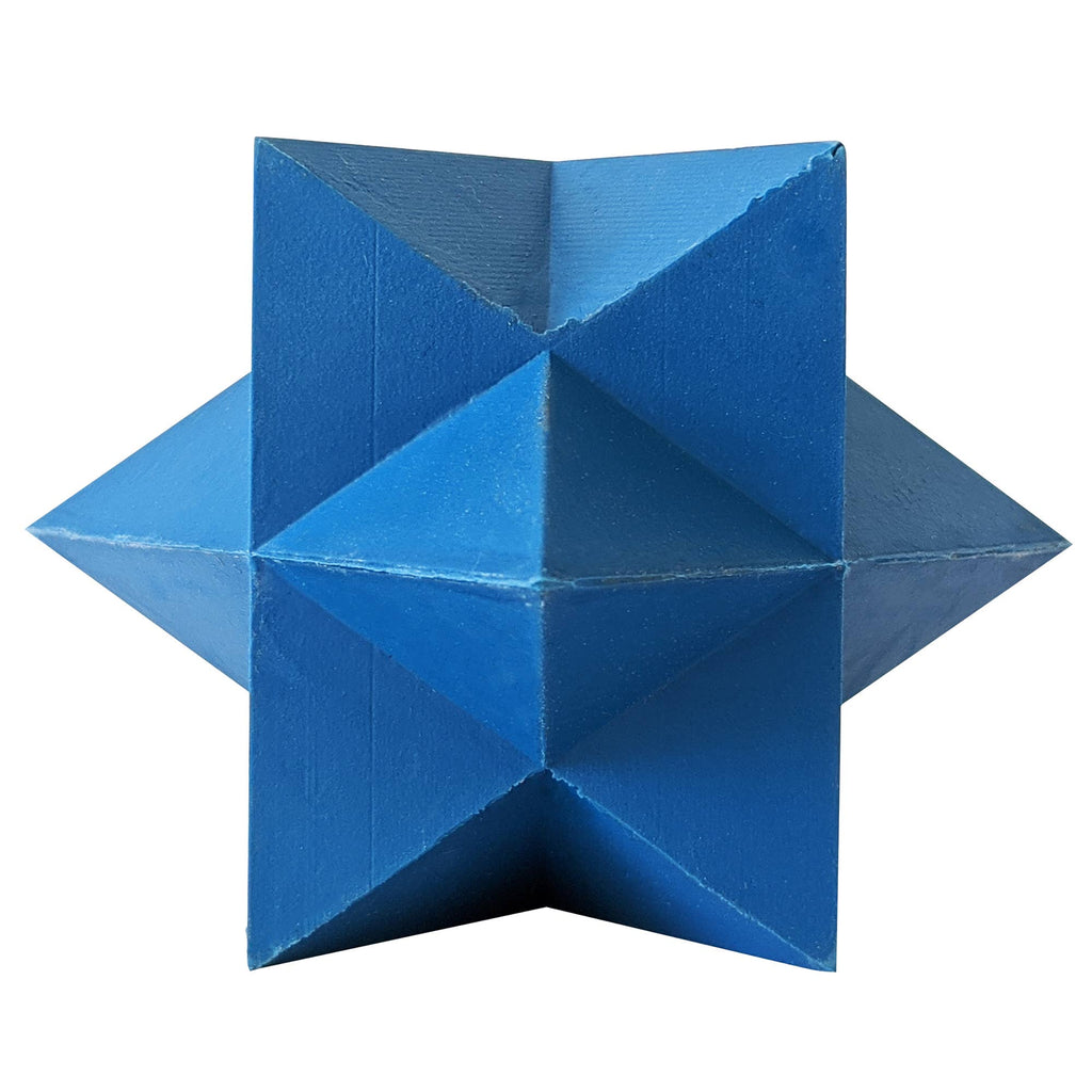 Blue Star-Shaped Natural Rubber Dog Chew Toy – Durable & Textured for Engaging Playtime by American Pet Supplies