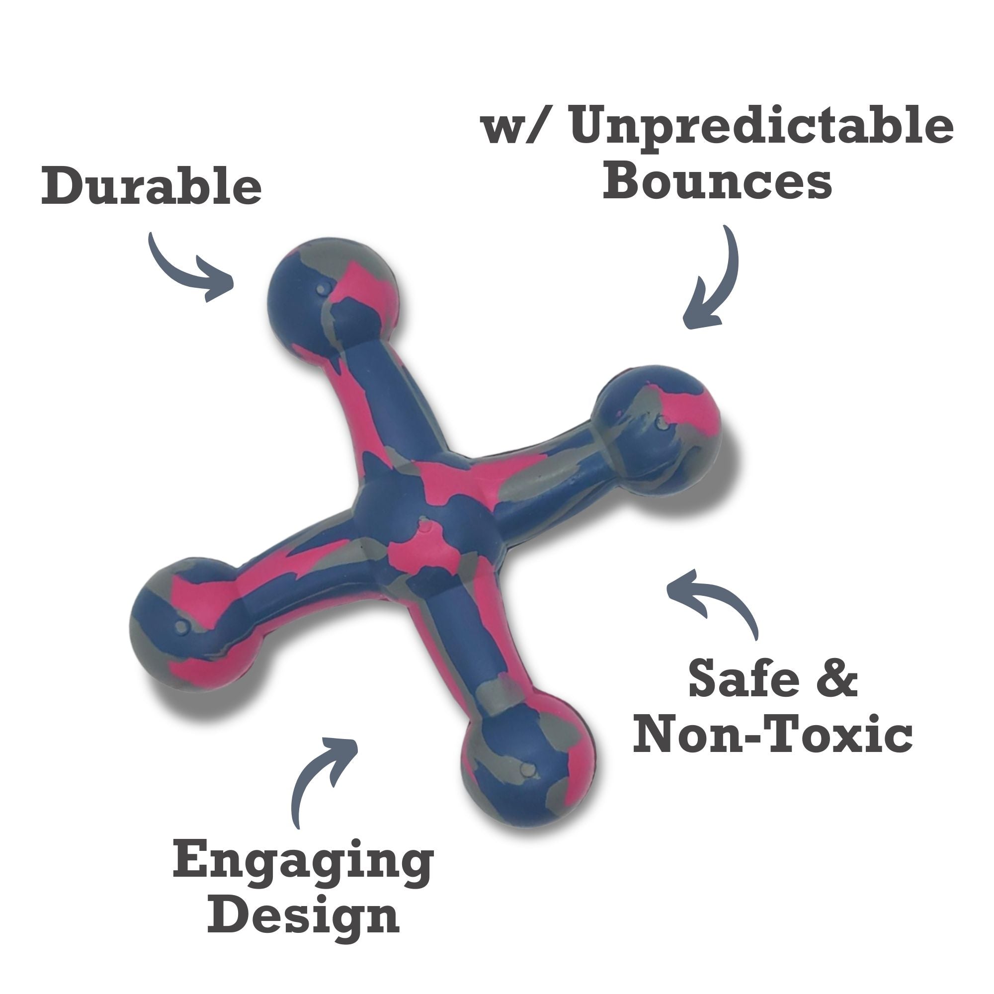 Natural Rubber Jack Dog Toy – Durable, Non-Toxic Chew Toy for Engaging Play and Enhanced Agility by American Pet Supplies