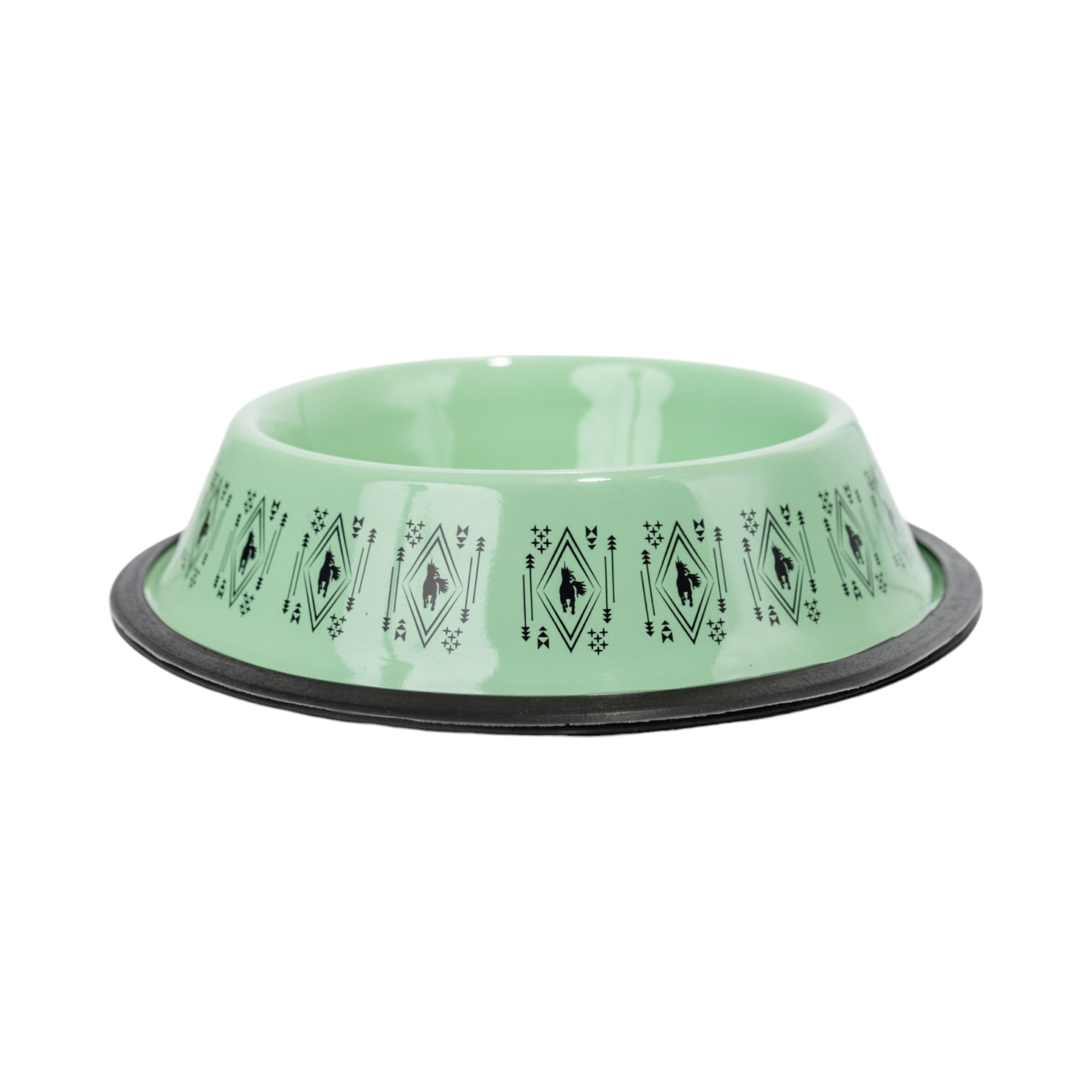 Non-Skid Boho Stainless Steel Dog Bowl – with Whimsical Unicorn Design, Silicone Base for Medium Dogs – 24oz by American Pet Supplies