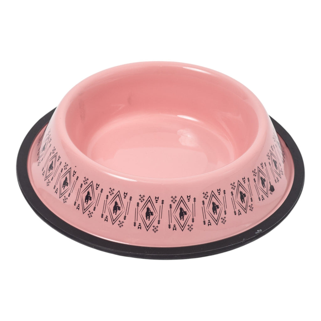 Non-Skid Boho Stainless Steel Dog Bowl – with Whimsical Unicorn Design, Silicone Base for Medium Dogs – 24oz by American Pet Supplies