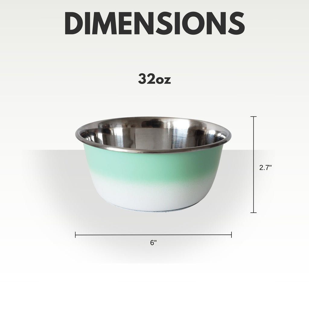 Deep Dog Bowl – Stainless Steel Bowl, Ideal for Small, Medium & Large Dogs – Mint Green by American Pet Supplies