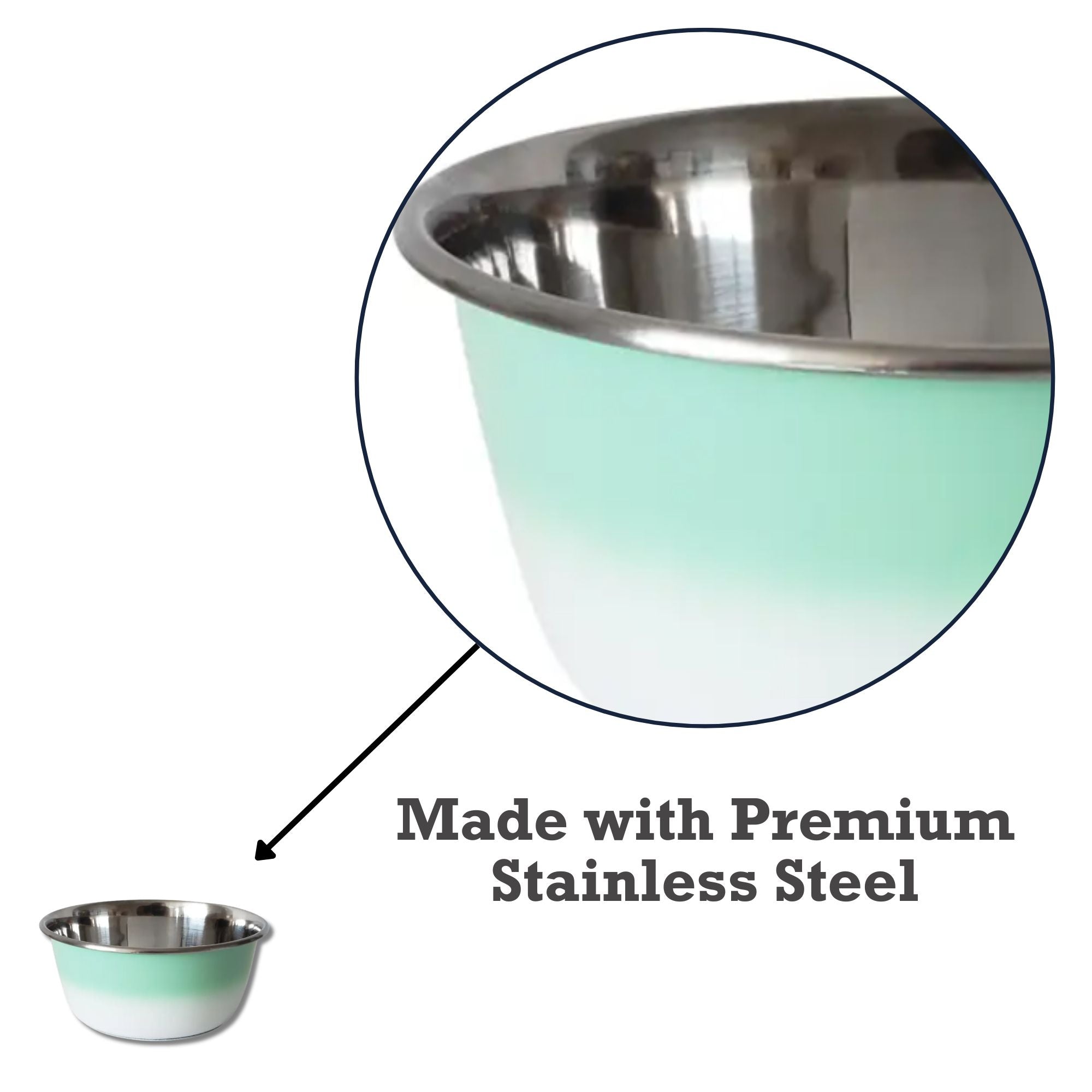 Deep Dog Bowl – Stainless Steel Bowl, Ideal for Small, Medium & Large Dogs – Mint Green by American Pet Supplies