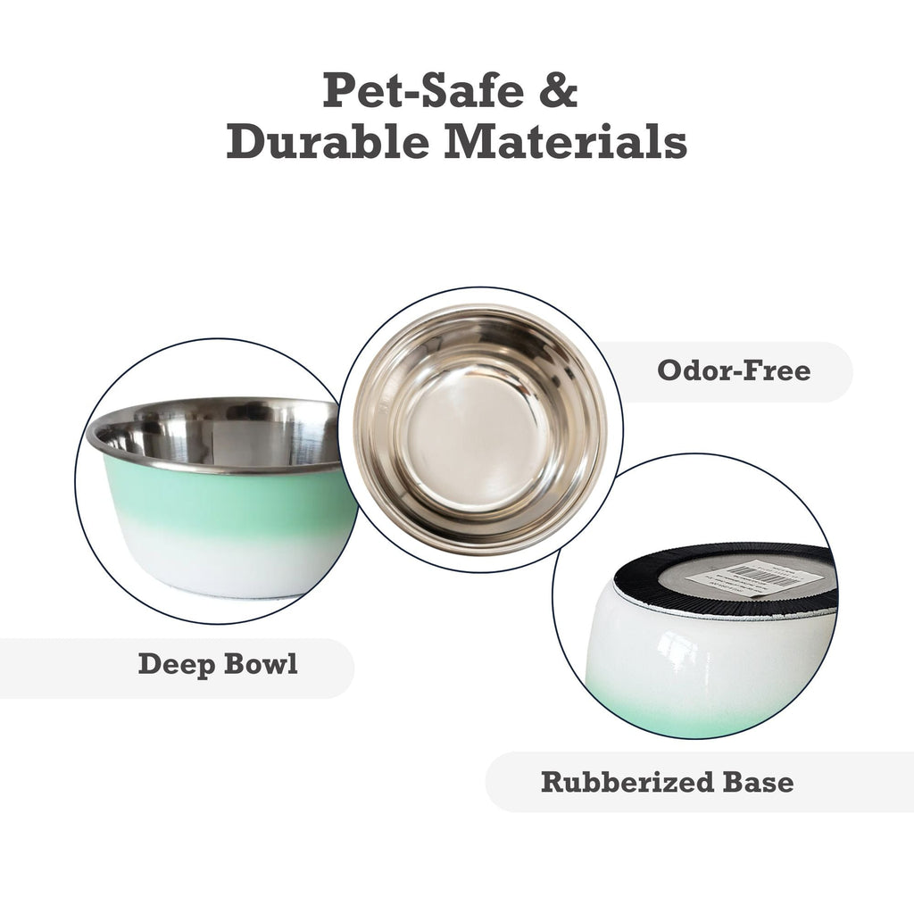 Deep Dog Bowl – Stainless Steel Bowl, Ideal for Small, Medium & Large Dogs – Mint Green by American Pet Supplies
