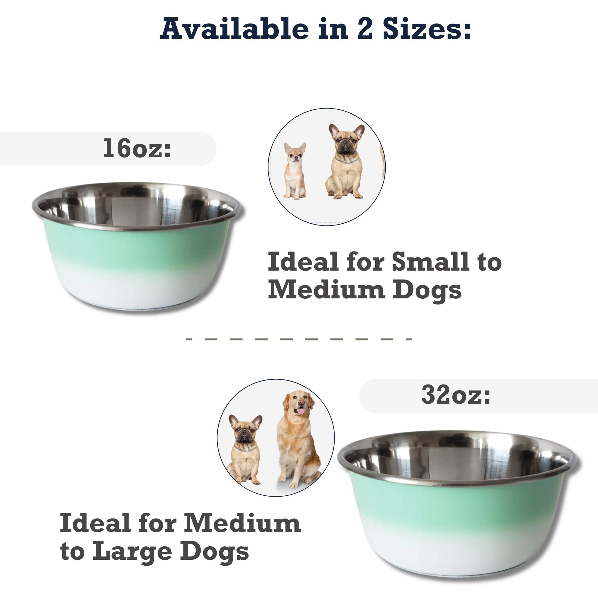Deep Dog Bowl – Stainless Steel Bowl, Ideal for Small, Medium & Large Dogs – Mint Green by American Pet Supplies