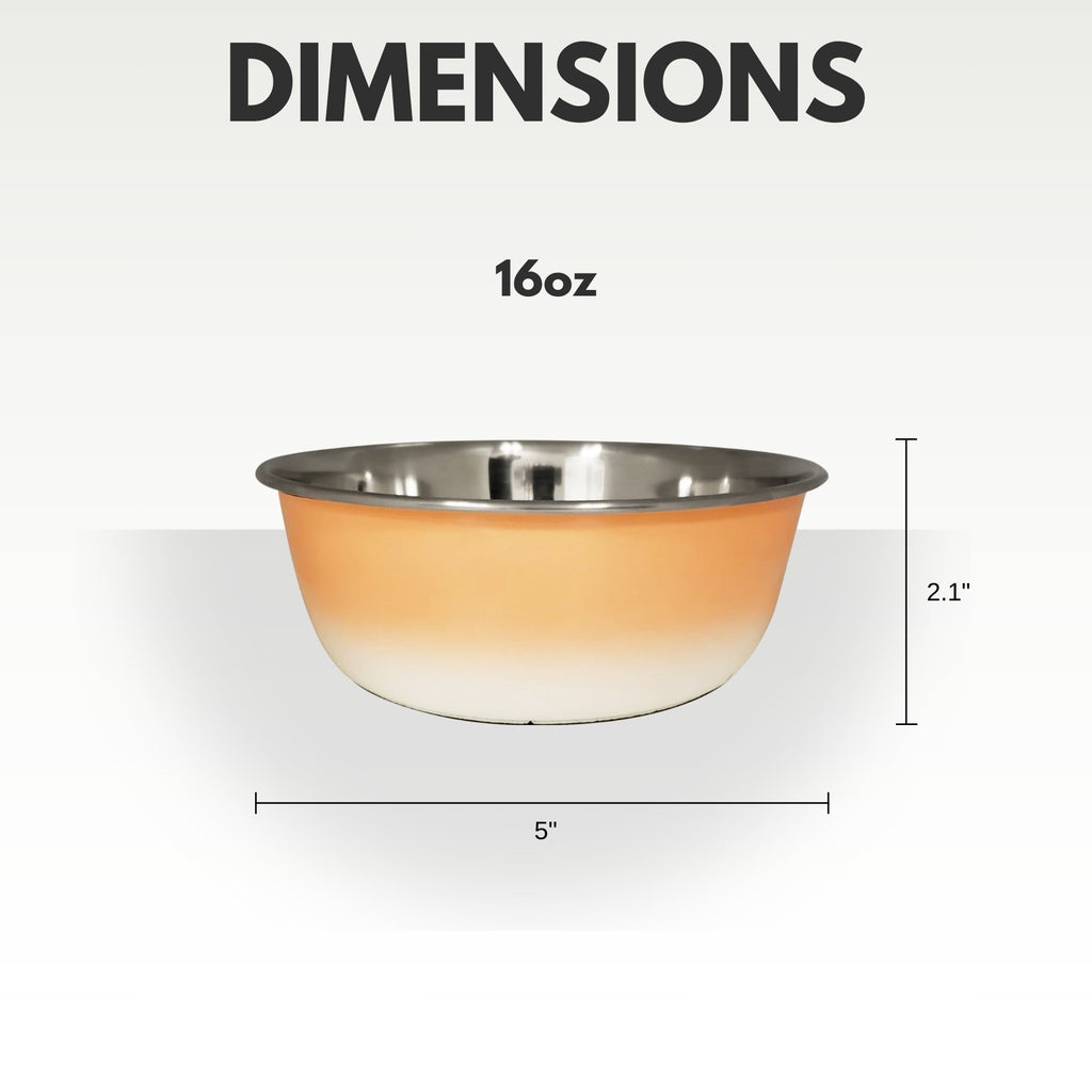 Deep Dog Bowl – Stainless Steel Bowl, Ideal for Small, Medium & Large Dogs – Peach Coral by American Pet Supplies