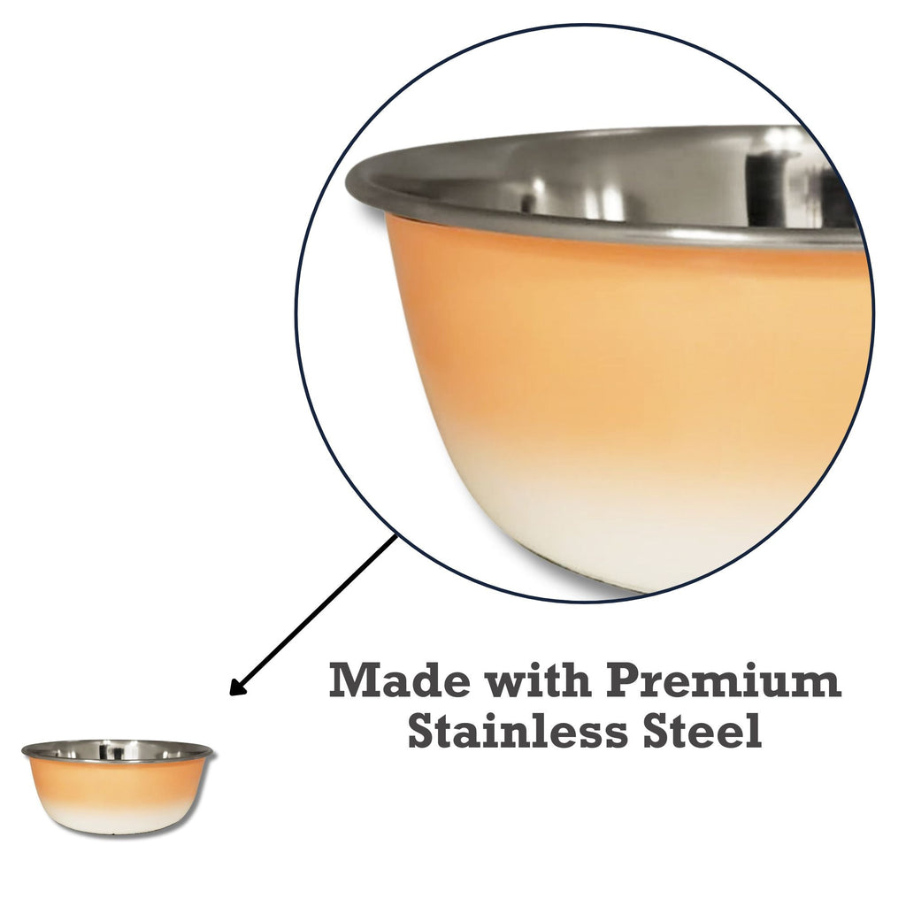 Deep Dog Bowl – Stainless Steel Bowl, Ideal for Small, Medium & Large Dogs – Peach Coral by American Pet Supplies