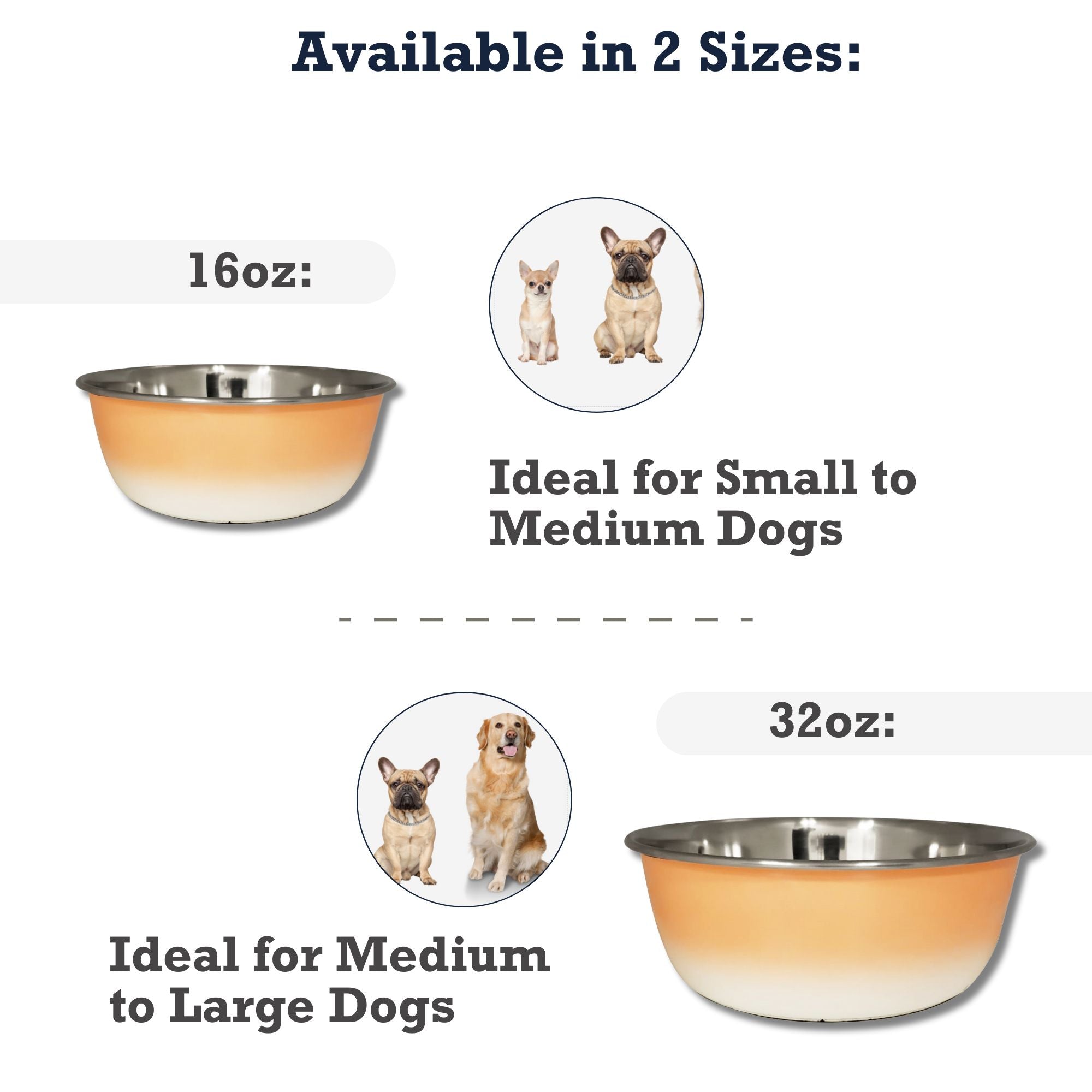 Deep Dog Bowl – Stainless Steel Bowl, Ideal for Small, Medium & Large Dogs – Peach Coral by American Pet Supplies