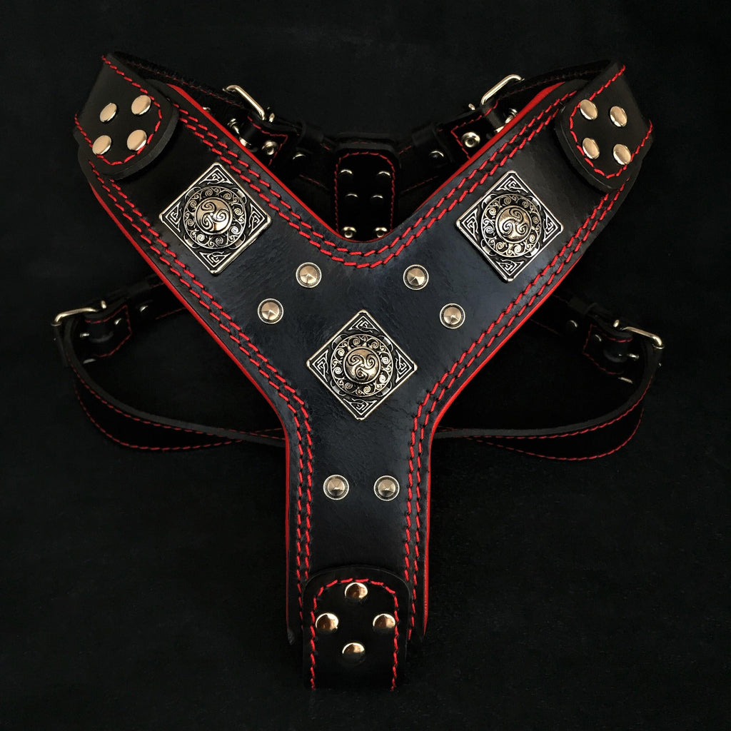 The "Eros" harness black & red by Bestia Dog Gear