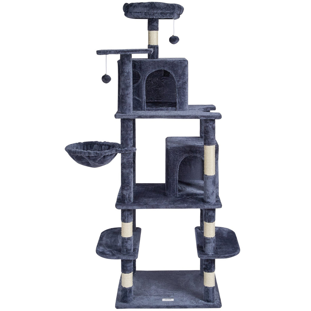Cat Tree Cat Tower with Cat Condos Sisal Scratching Post Dark Grey by VetsPetStore