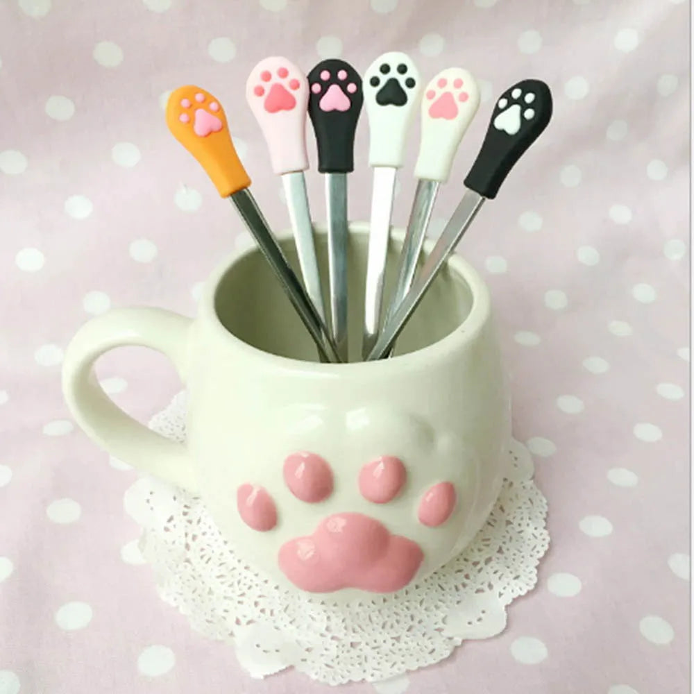 Stainless Steel Cute Cat Claw Coffee Spoons by Love My Pet