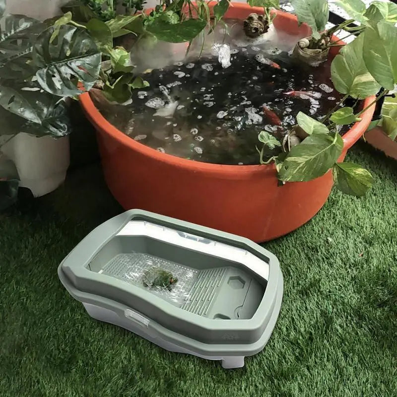 Turtle Tank Detachable Double Layers Habitat With Lid by Love My Pet