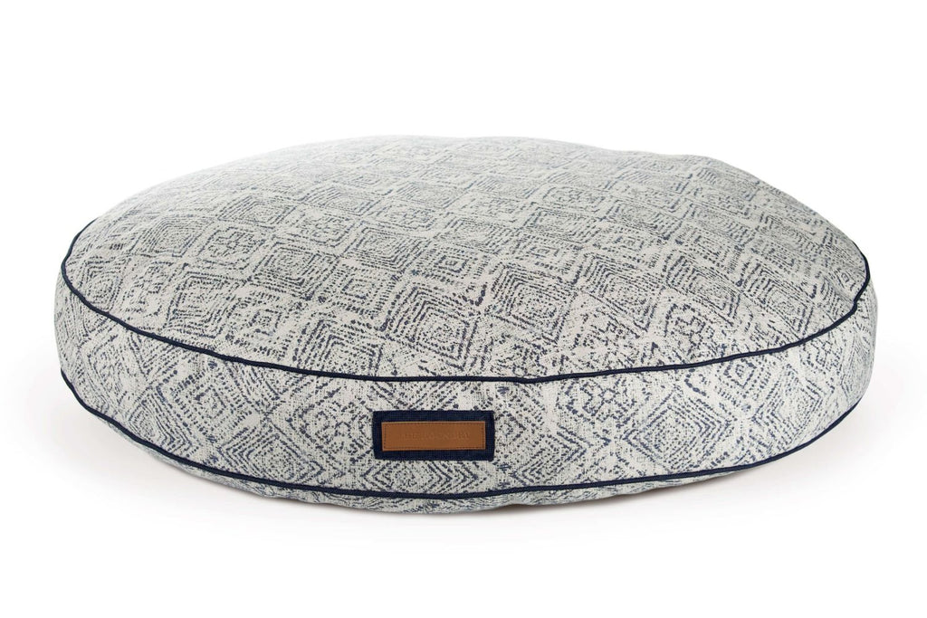 Round Pet Bed in Sapphire Spaniel by Furr Baby Gifts