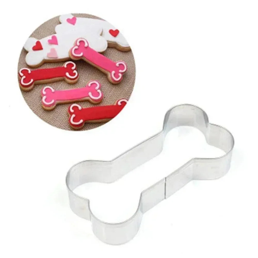 Cookie Cutter Pet Dog Bone Paw Shaped Stainless Steel Mold 4pcs by Love My Pet
