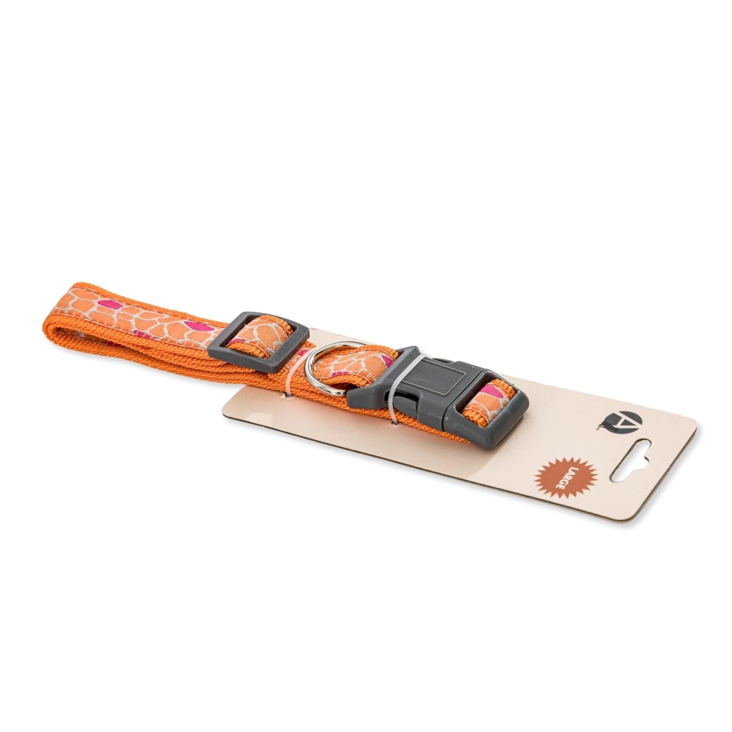 Nylon Dog Collar with Embroidered Giraffe Design/Animal Print, Secure & Adjustable Fit by American Pet Supplies