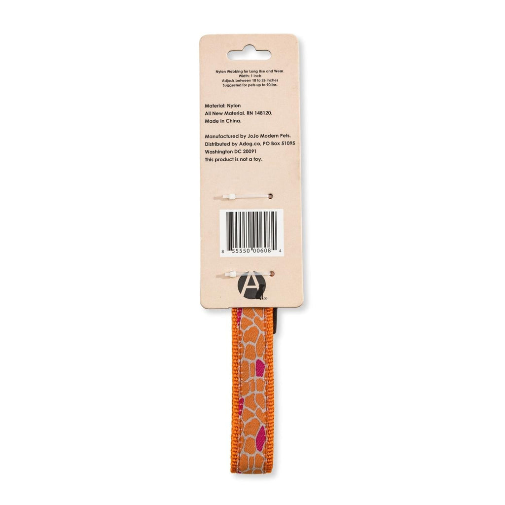 Nylon Dog Collar with Embroidered Giraffe Design/Animal Print, Secure & Adjustable Fit by American Pet Supplies