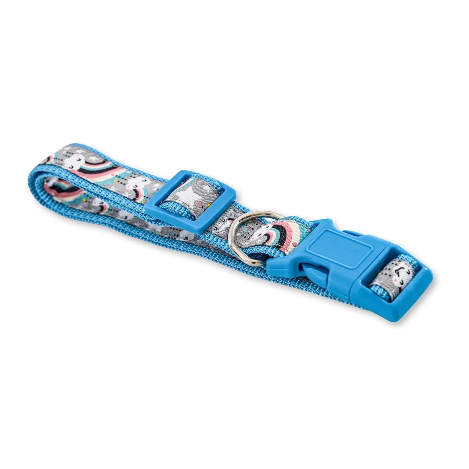 Nylon Dog Collar with Embroidered Rainbow Design, Secure & Adjustable Fit, Comfortable Wear by American Pet Supplies