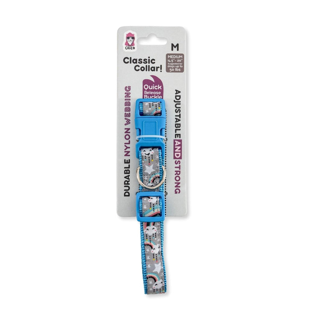 Nylon Dog Collar with Embroidered Rainbow Design, Secure & Adjustable Fit, Comfortable Wear by American Pet Supplies