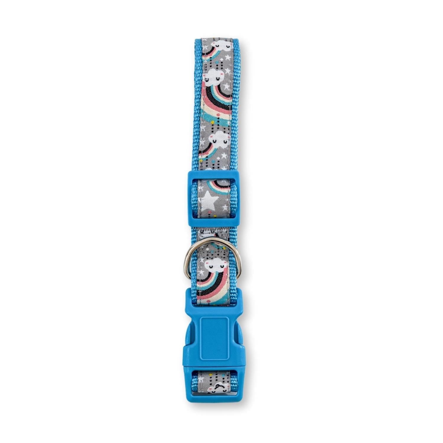 Nylon Dog Collar with Embroidered Rainbow Design, Secure & Adjustable Fit, Comfortable Wear by American Pet Supplies