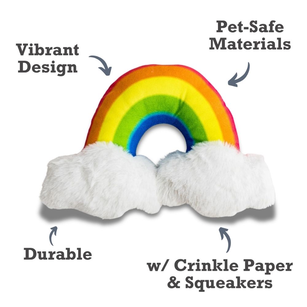 Enchanted Rainbow Magical with Squeaker & Crinkle Paper Plush Dog Toy by American Pet Supplies