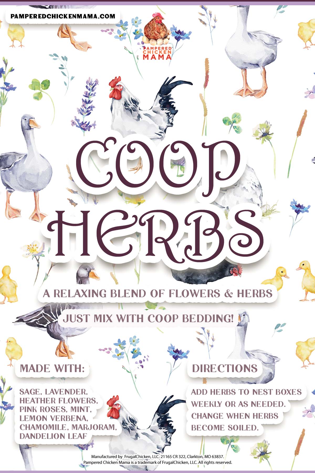 Coop Herbs - Mix With Coop Bedding For A Delicious Scent! by Dahlia Pets