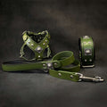 "EROS" Small to Medium dog SET - Harness - collar - lead. Green by Bestia Dog Gear