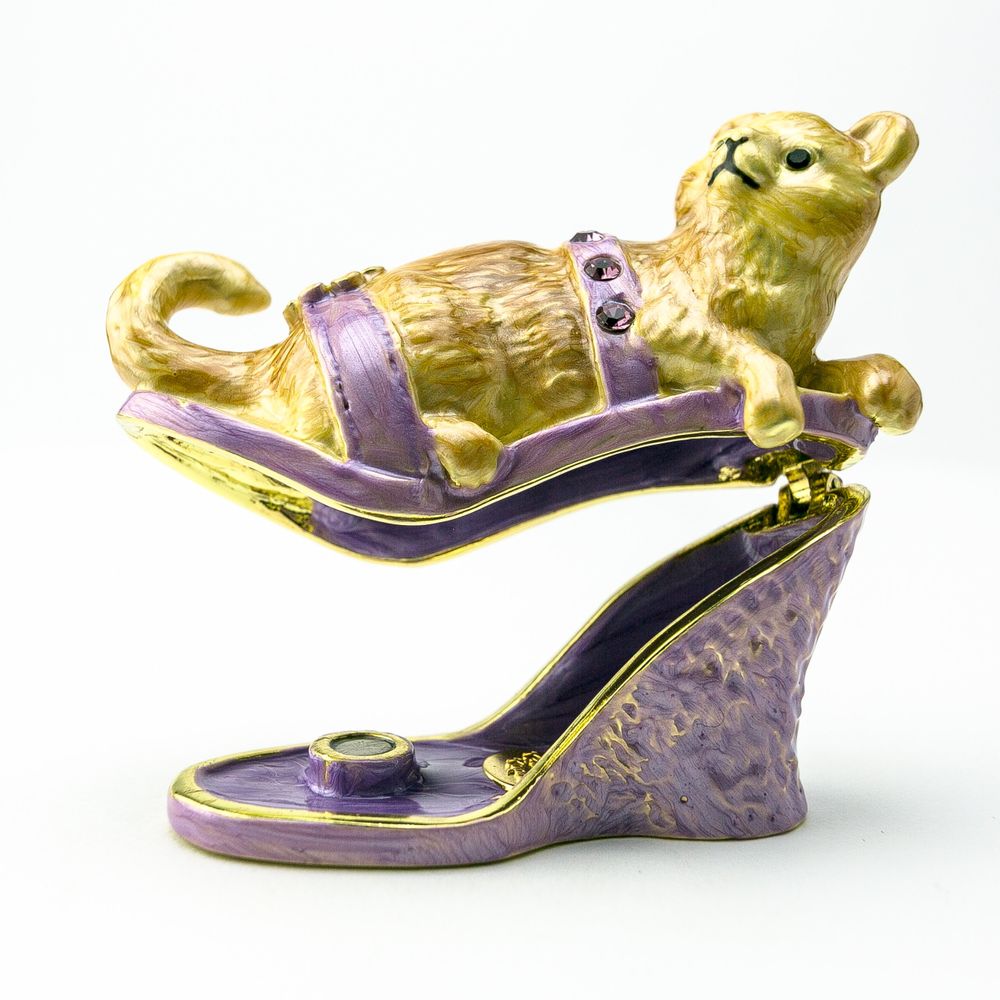 Cat sitting on an Evening Shoe by Furr Baby Gifts