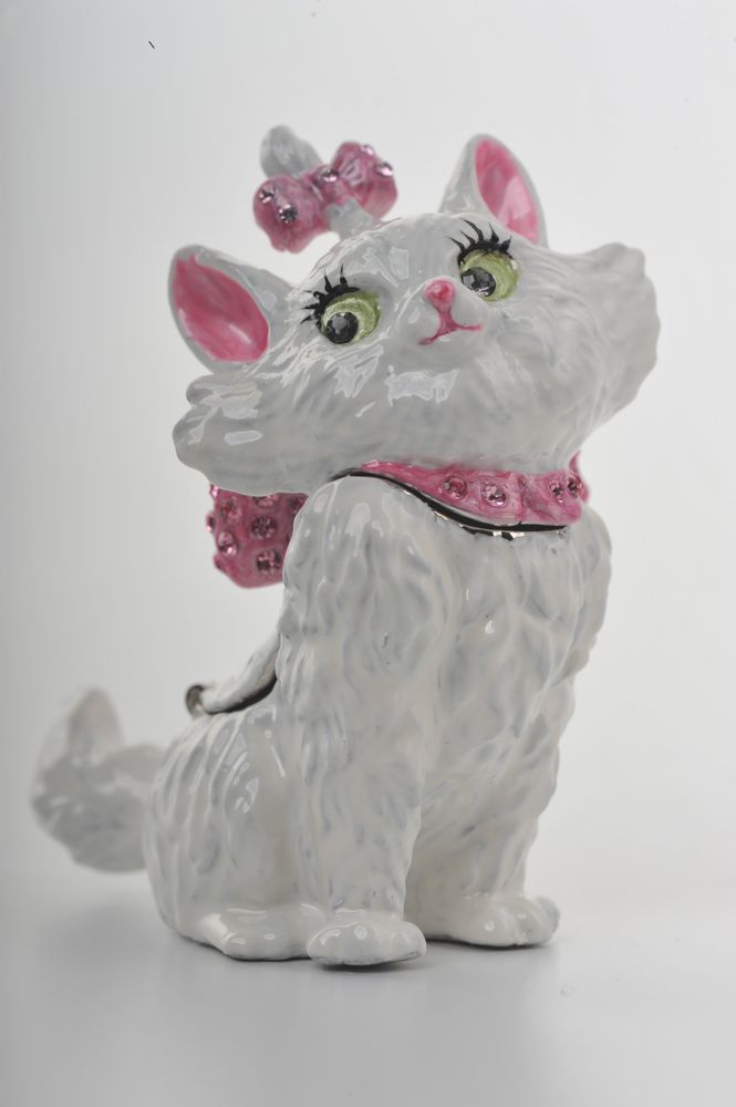 White and Pink Cat by Furr Baby Gifts