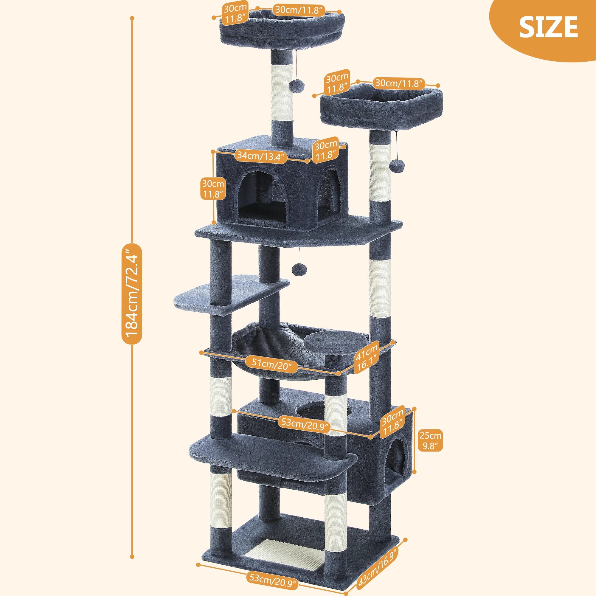 #1 Multi-Level Cat Tree Cat Tower with Scratching Post by Love My Pet