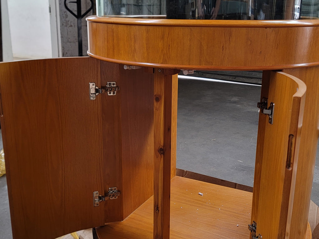 90 Gallon Glass 3/4 Cylinder Round Aquarium With Stand and Canopy in Golden Oak by Northeast Aquariums LLC
