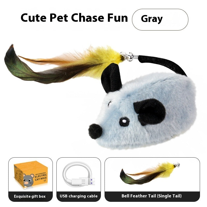 Intelligent Charging Simulation Electric Little Mouse Cat Teaser Toy by Amazing Pet Bargains