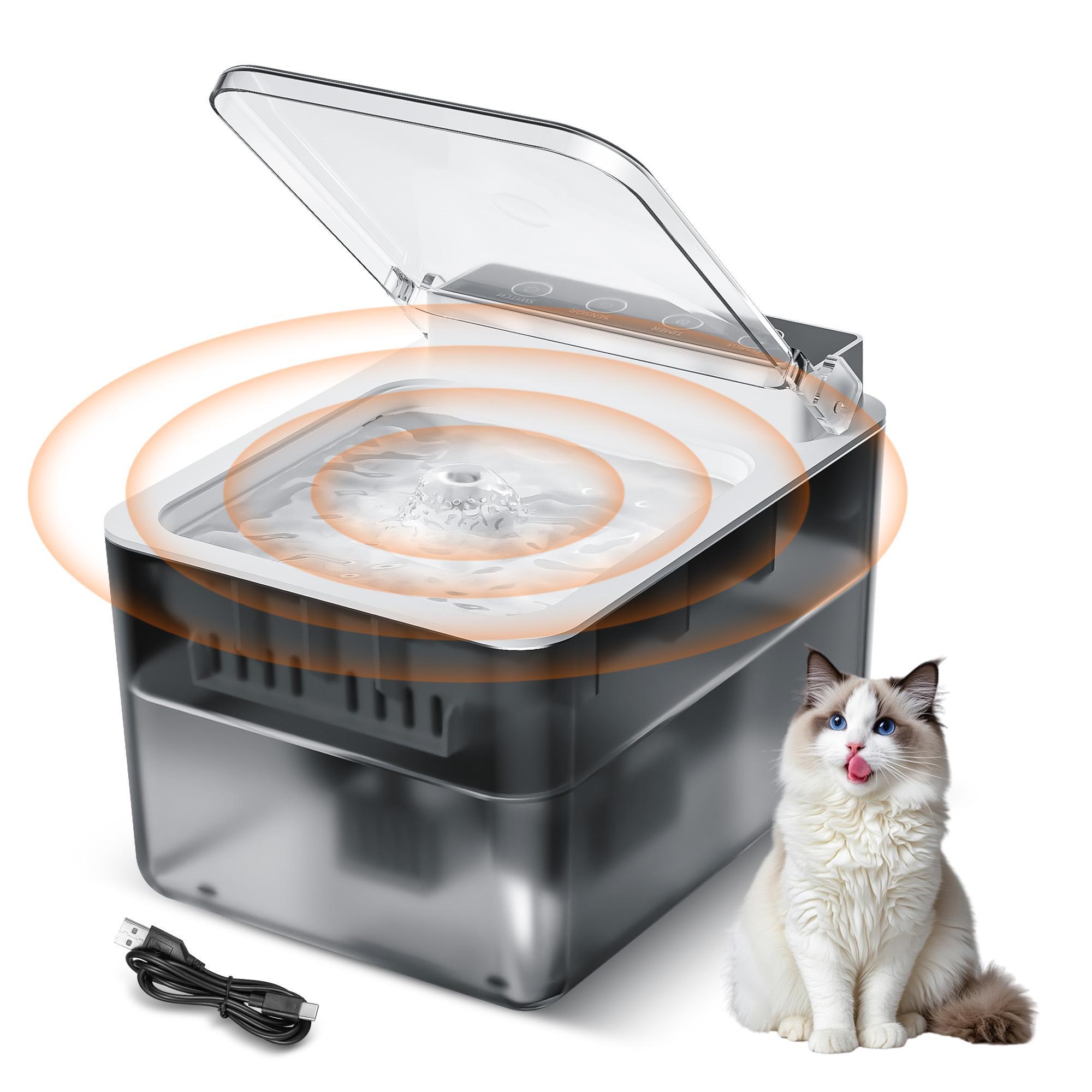 Wired Automatic Pet Fountain, Automatic Water Dispenser Sensing Function by Love My Pet